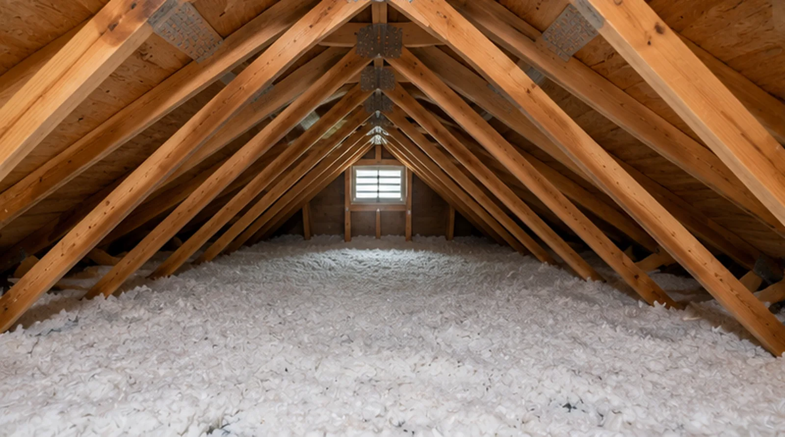 Attic eaves checked for baffles between insulation and roof deck in a Hutchinson, MN home