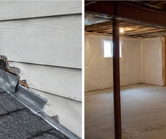 Encapsulated crawlspace with white vapor barrier liner