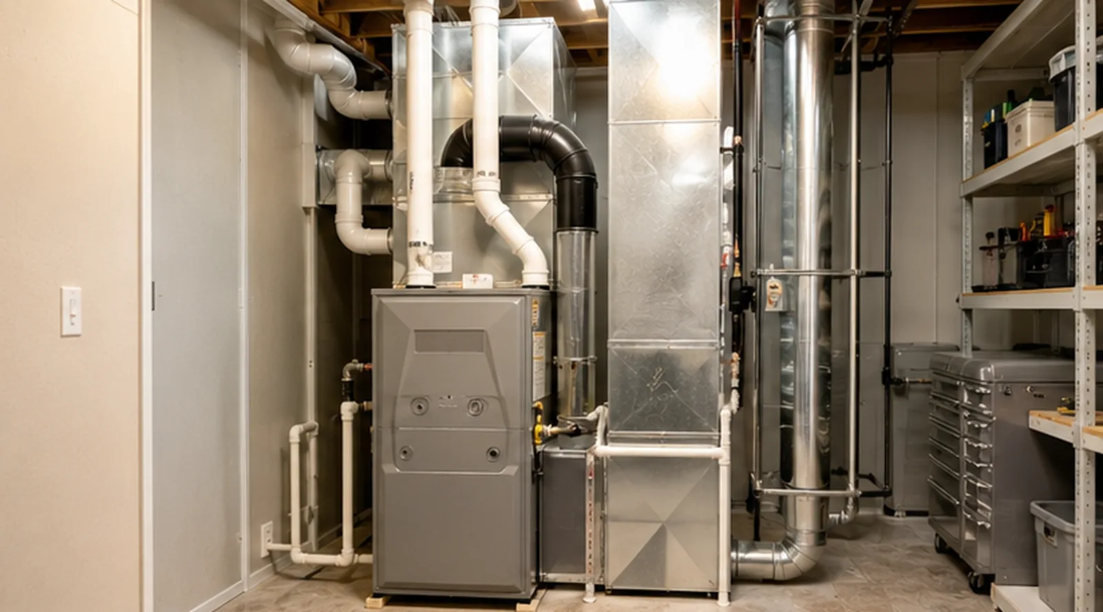 Furnace and HVAC equipment in a Hutchinson utility room