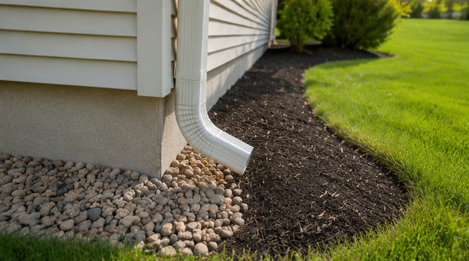 Ground sloping toward a Hutchinson foundation inspected for grading