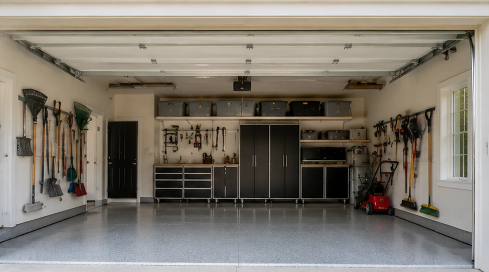 Garage interior inspected in a Hutchinson home