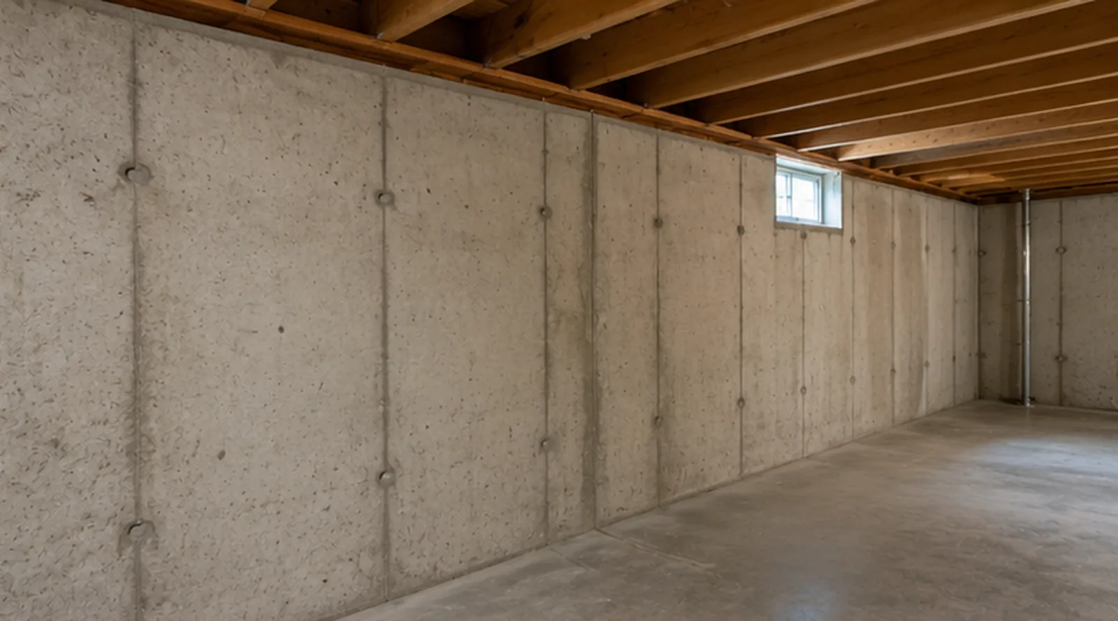 Poured concrete foundation wall in a Hutchinson, MN basement