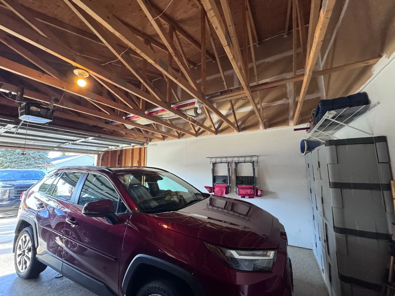 Attached garage exterior on a Hutchinson home