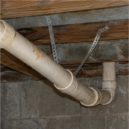 Sewer scope inspection of a PVC drain line