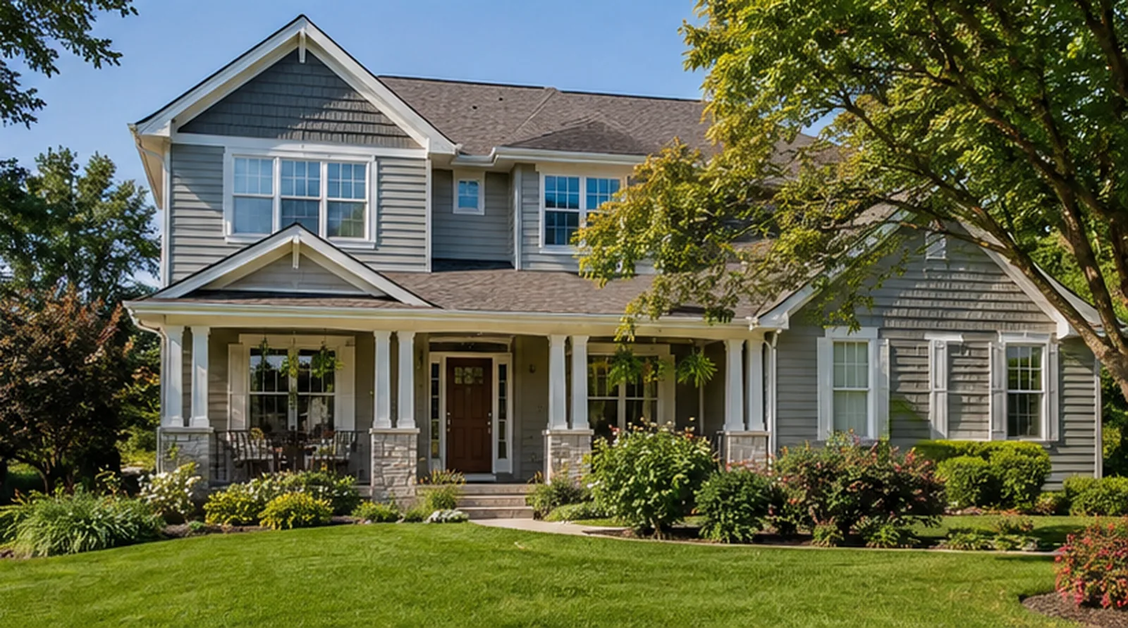 Traditional home with covered porch in Hutchinson, MN